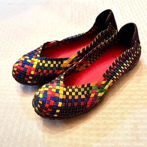 Corkys Woven Ballet Flats Size 8 Multicolor Boho Festival Shoes